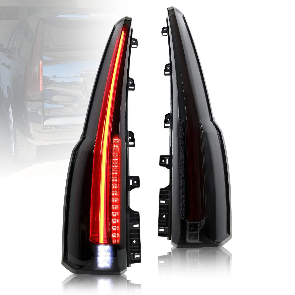 VLAND Full LED Tail Lights For Chevrolet(Chevy) Tahoe / Suburban 4th Gen 2015-2020 Red Turn Signal - Image 13
