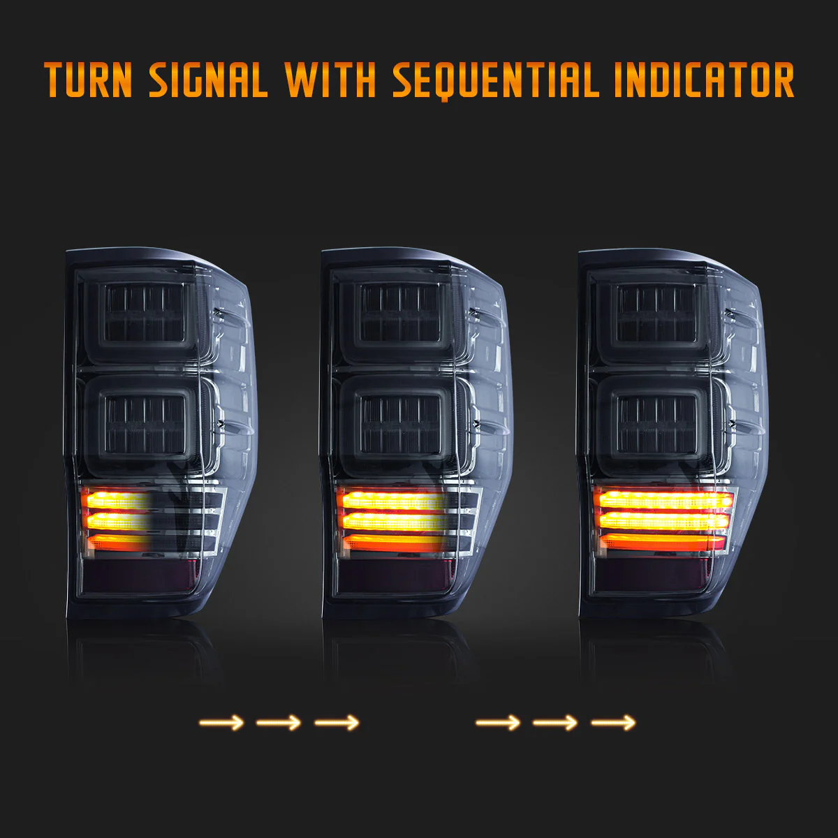 VLAND LED Tail Lights For Ford Ranger T6 T7 T8 2012-2022 With Sequential Indicators Turn Signals (Not Fit For US Models) - Image 5