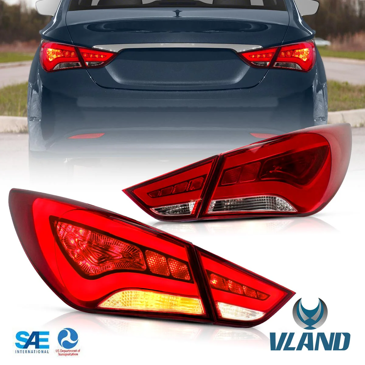 VLAND Tail Lights For Hyundai Sonata 6th Gen Sedan 2011-2014 - Image 16