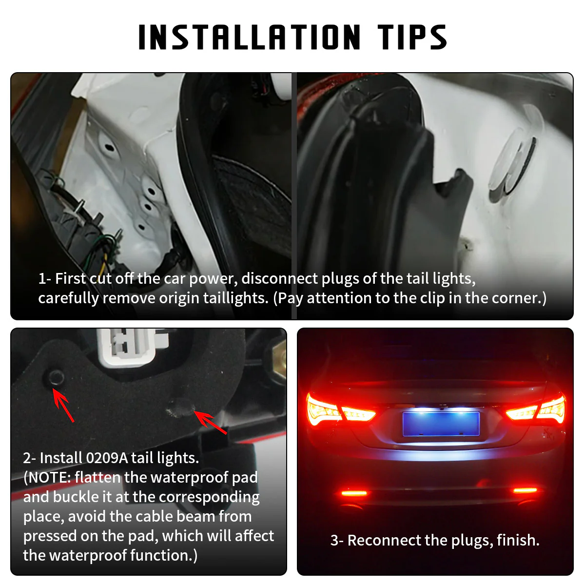 VLAND Tail Lights For Hyundai Sonata 6th Gen Sedan 2011-2014 - Image 19
