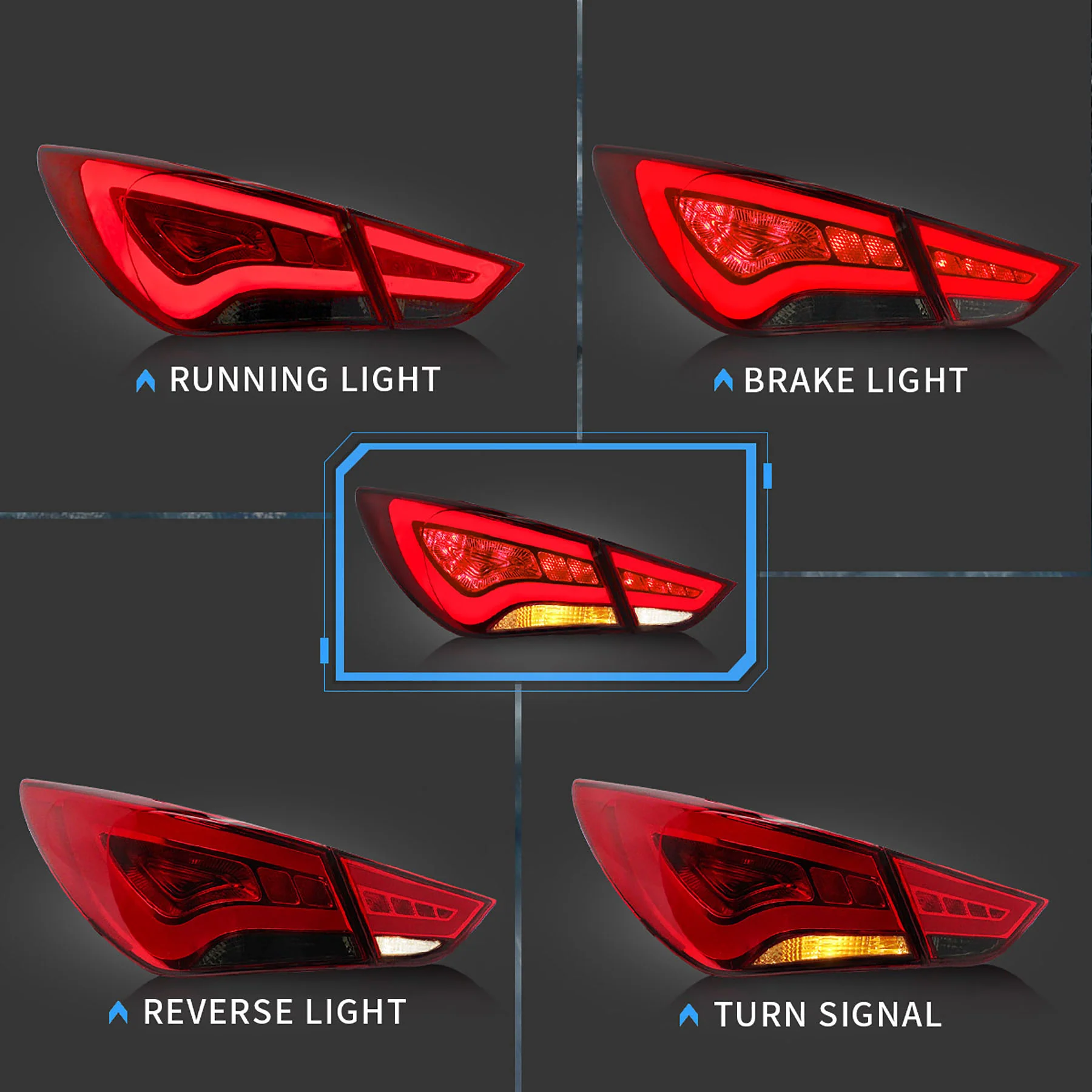 VLAND Tail Lights For Hyundai Sonata 6th Gen Sedan 2011-2014 - Image 6