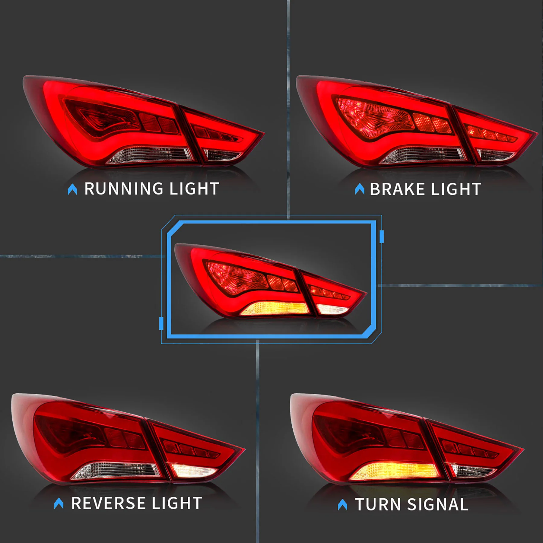 VLAND Tail Lights For Hyundai Sonata 6th Gen Sedan 2011-2014 - Image 7