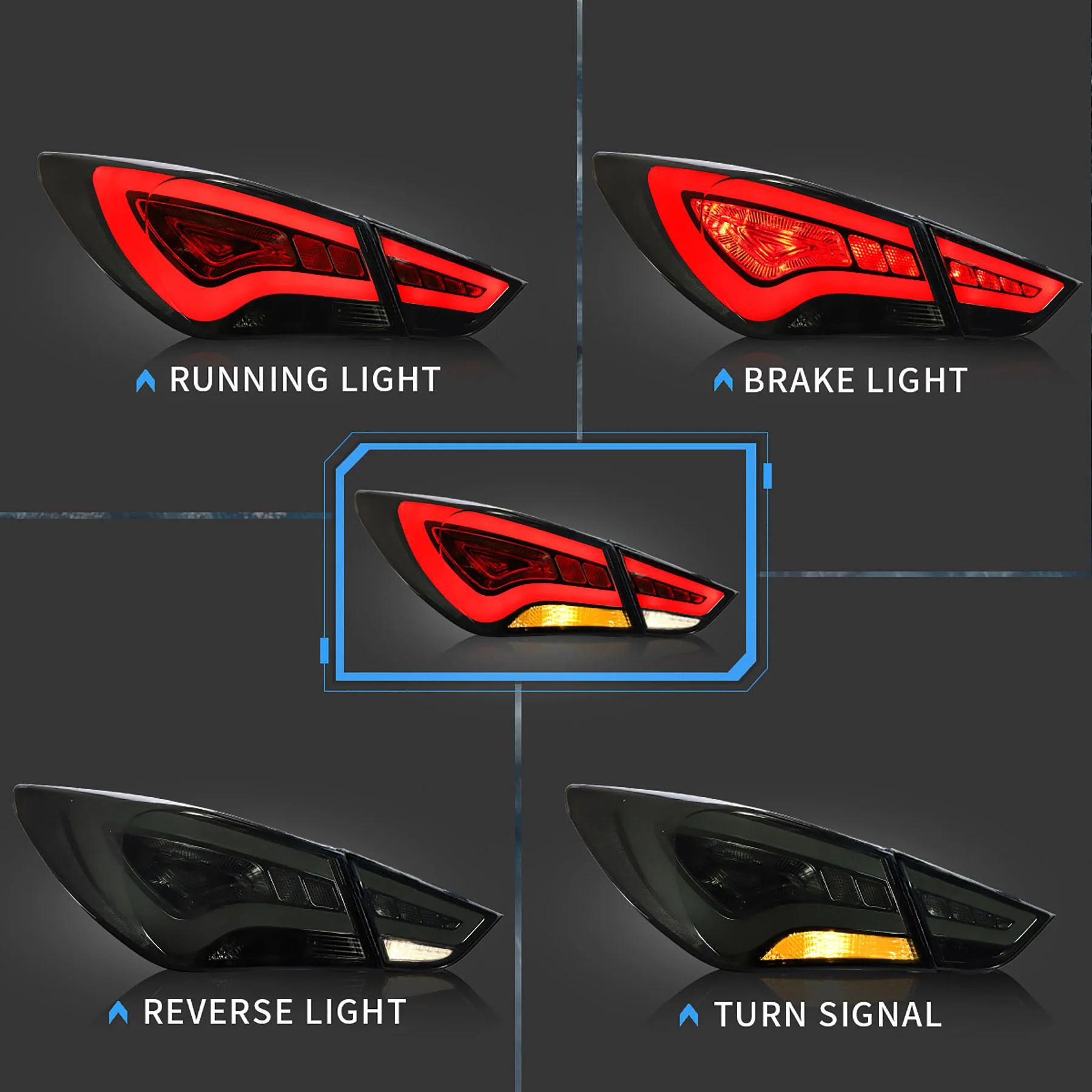 VLAND Tail Lights For Hyundai Sonata 6th Gen Sedan 2011-2014 - Image 8