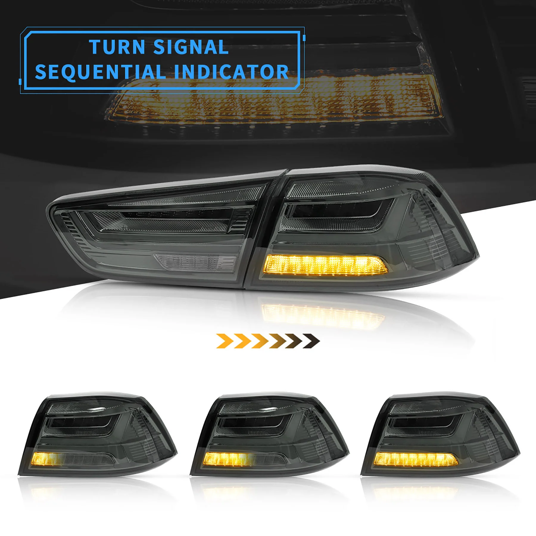 VLAND LED Tail Lights For Mitsubishi Lancer EVO X 2008-2018 With Sequential Indicators - Image 6