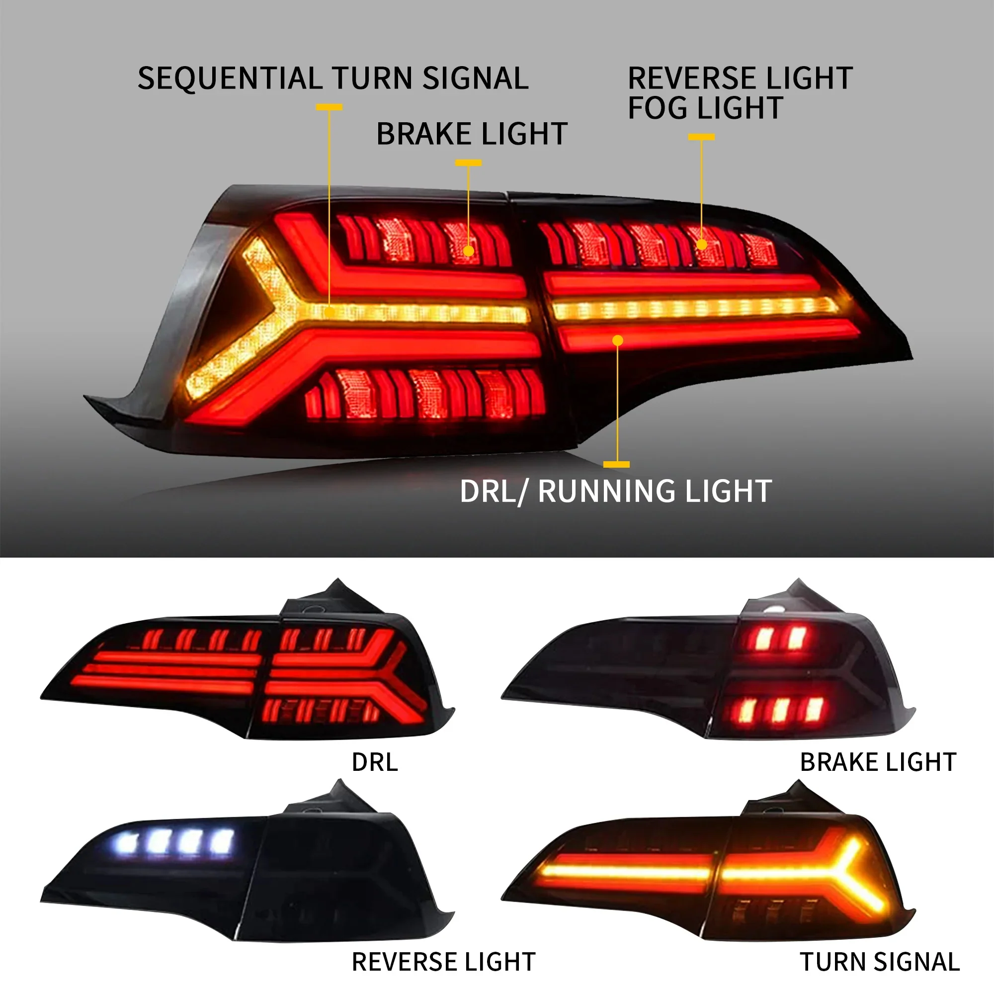 VLAND LED Taillights for Tesla Model 3 Model Y 2017-2022 With Sequential Indicators - Image 3