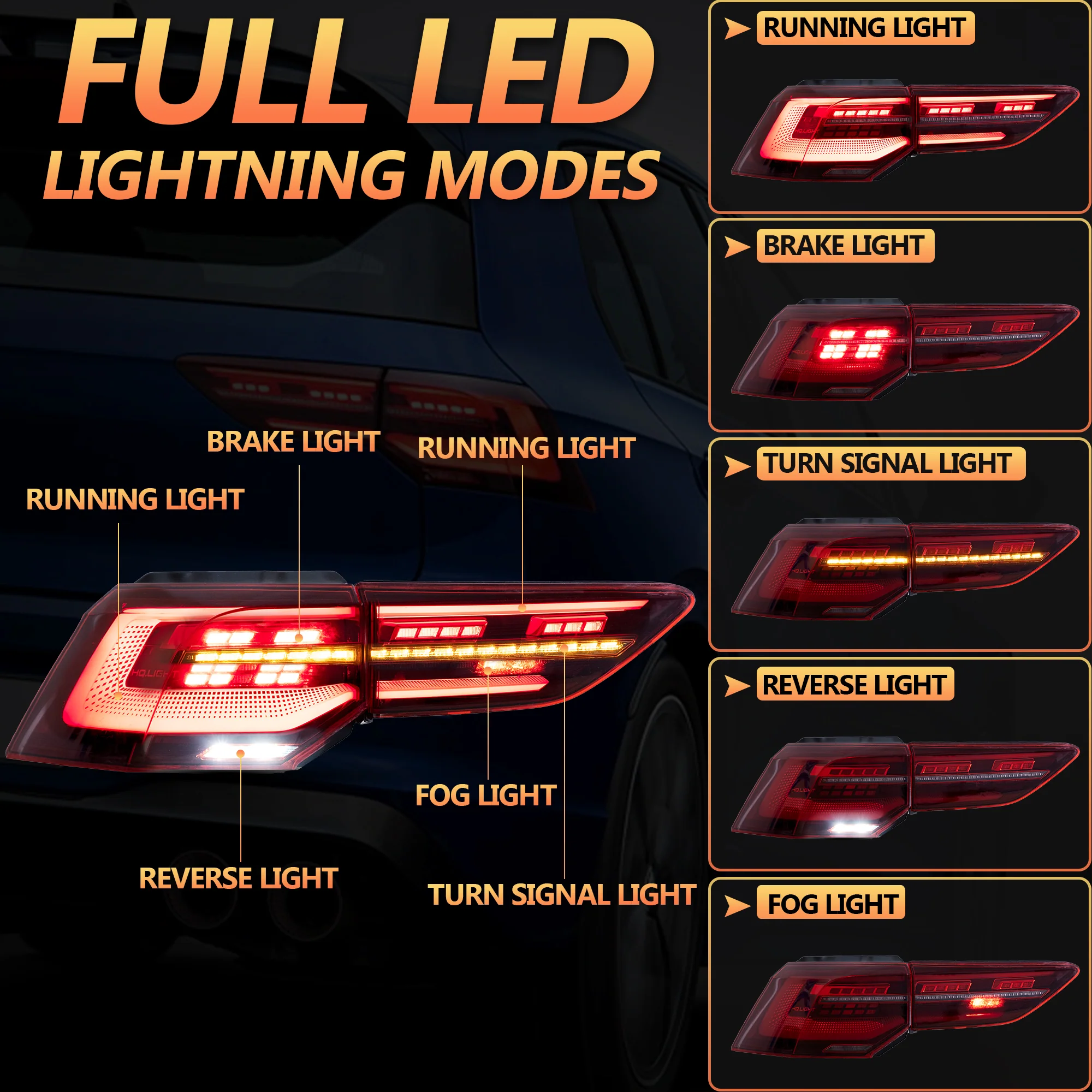 VLAND LED Taillights For Volkswagen Golf MK8 2020-2024 (Europe is 2020-2024) [E-MARK.] - Image 3