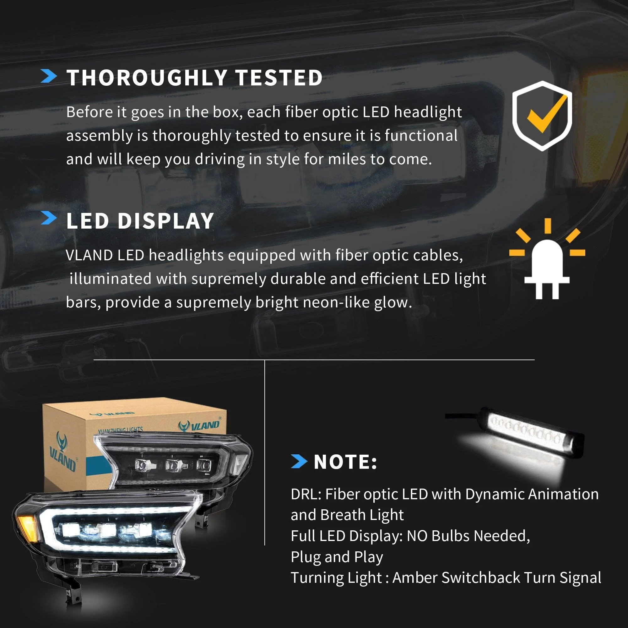 VLAND LED Matrix Projector Headlights For Ford Ranger 2019-UP (For US Edition)[E-MARK./DOT./SAE.] - Image 20