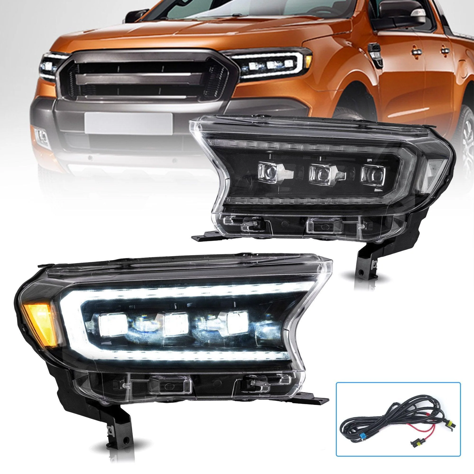 VLAND LED Matrix Projector Headlights For Ford Ranger (T6) Raptor & Wildtrak 2015-2021 [E-MARK./DOT./SAE.] - Image 4