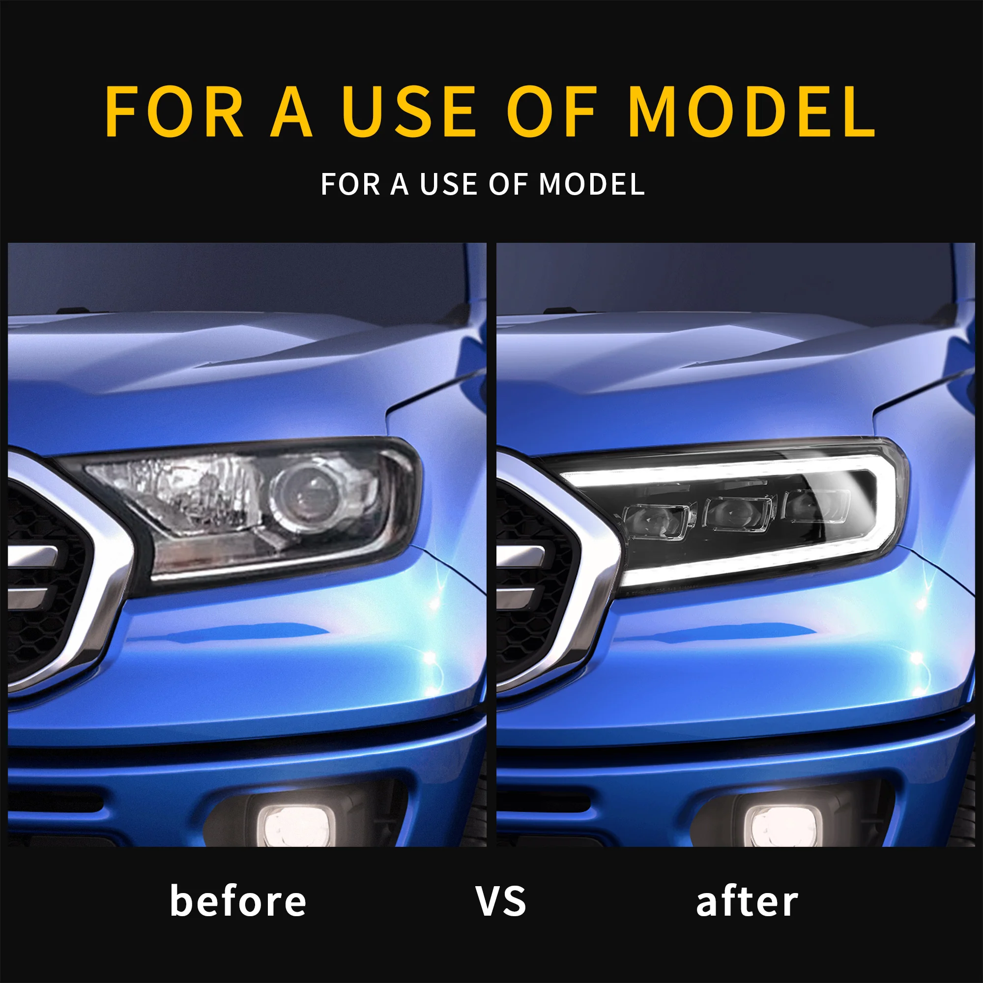 VLAND LED Matrix Projector Headlights For Ford Ranger (T6) Raptor & Wildtrak 2015-2021 [E-MARK./DOT./SAE.] - Image 8