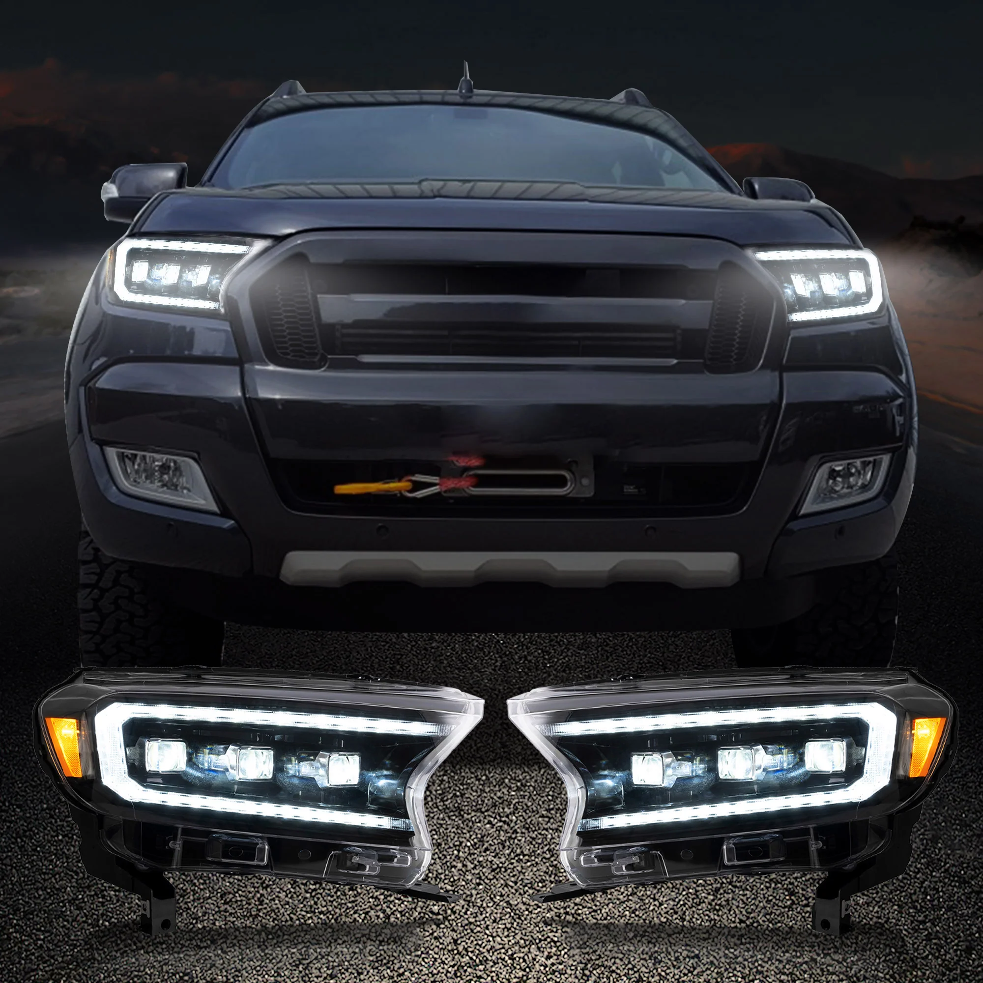 VLAND LED Matrix Projector Headlights For Ford Ranger (T6) Raptor & Wildtrak 2015-2021 [E-MARK./DOT./SAE.] - Image 9