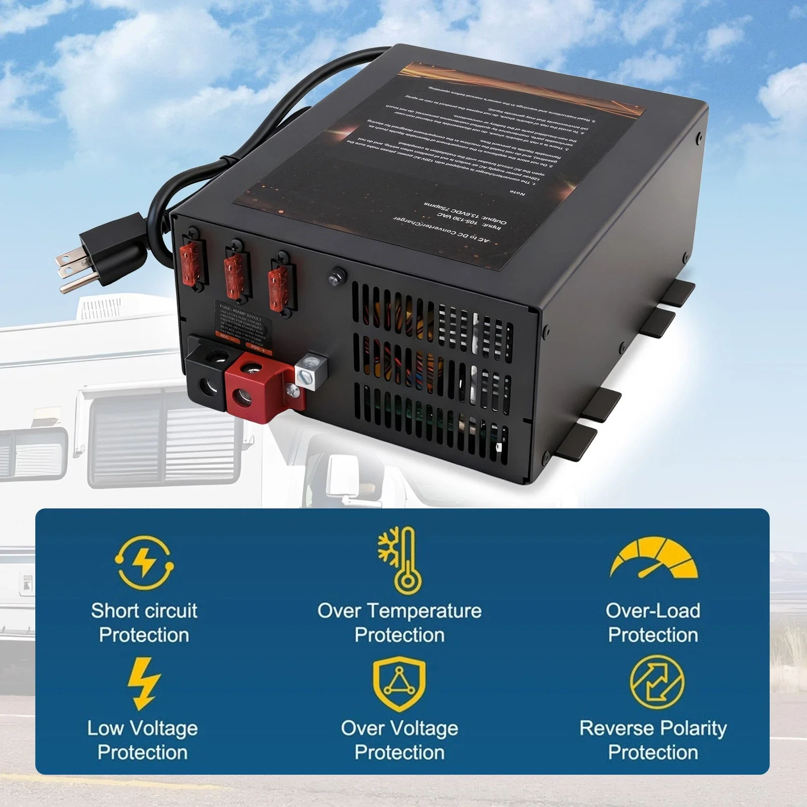 VLAND PM3-75LK RV Power Converter/Charger for RV AC 110v To DC 12v Converter - Image 9