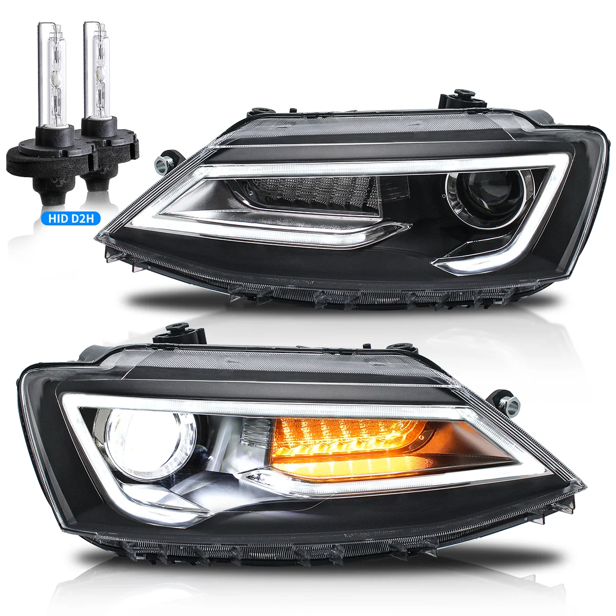 VLAND LED Headlights For Volkswagen Jetta MK6 2011-2018 with Sequential Dual Beam/Demon Eye [E-MARK.] - Image 21