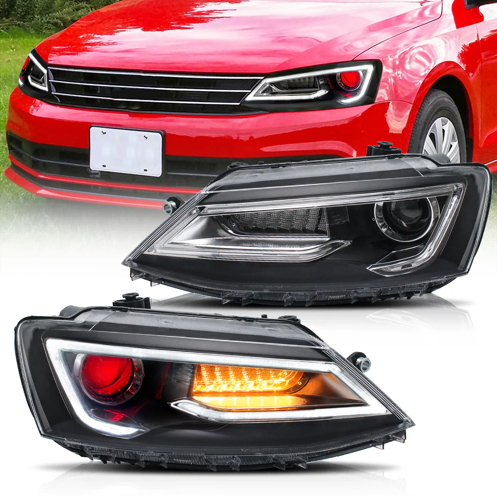VLAND LED Headlights For Volkswagen Jetta MK6 2011-2018 with Sequential Dual Beam/Demon Eye [E-MARK.] - Image 4