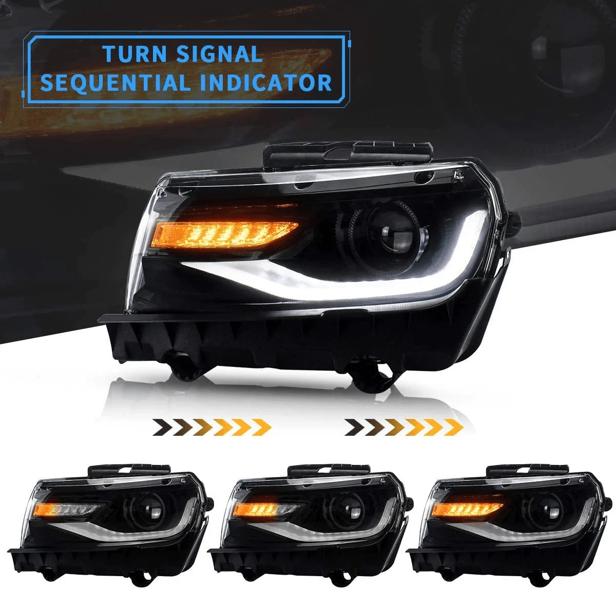 VLAND RGB Dual Beam Headlights For Chevrolet Camaro 5th Gen 2014 2015 - Image 7