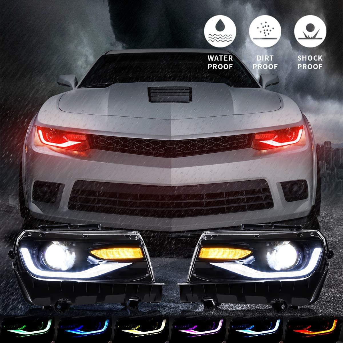 VLAND RGB Dual Beam Headlights For Chevrolet Camaro 5th Gen 2014 2015 - Image 8