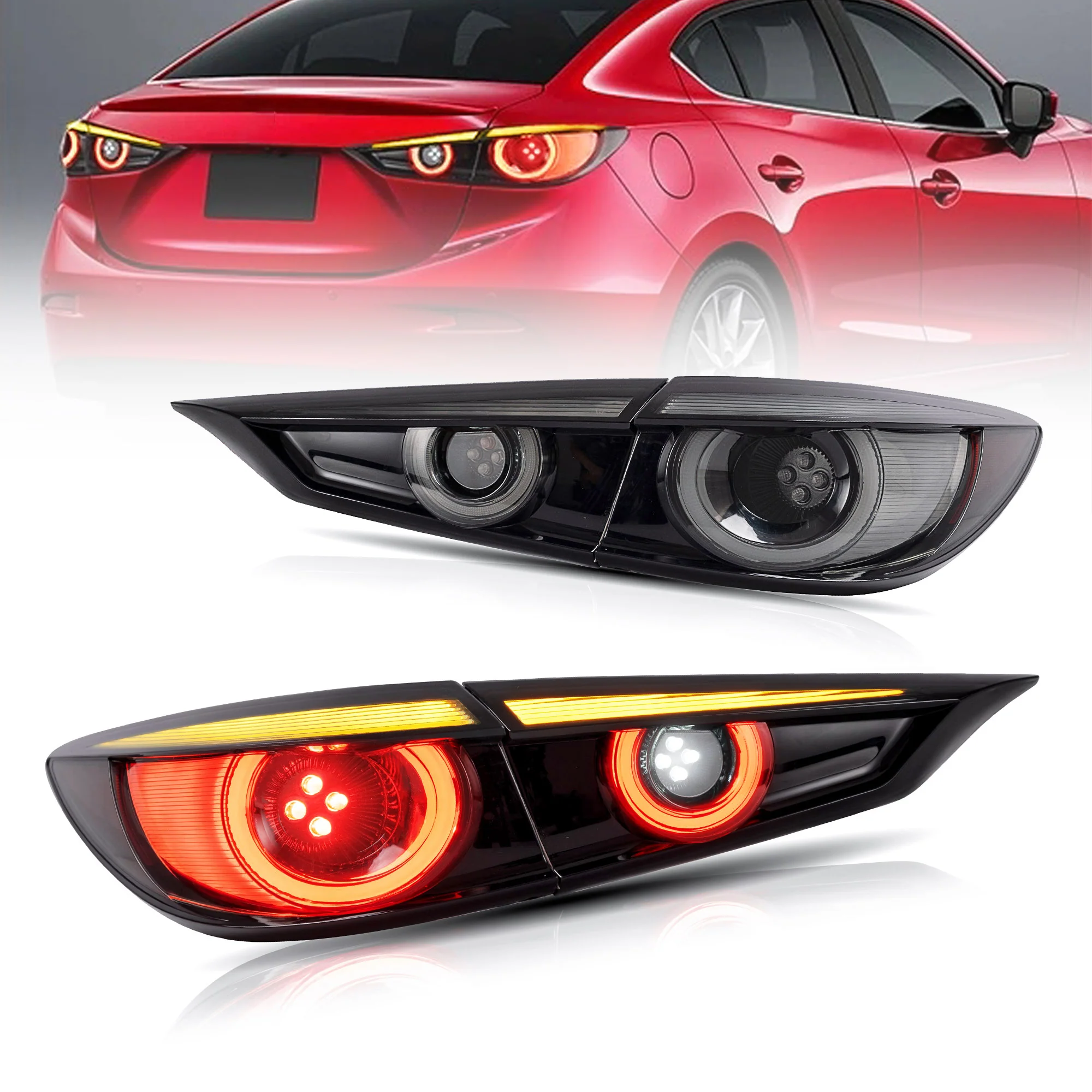 VLAND LED Tail Lights For Mazda 3 Axela Sedan 2014-2018 [DOT.] - Image 17