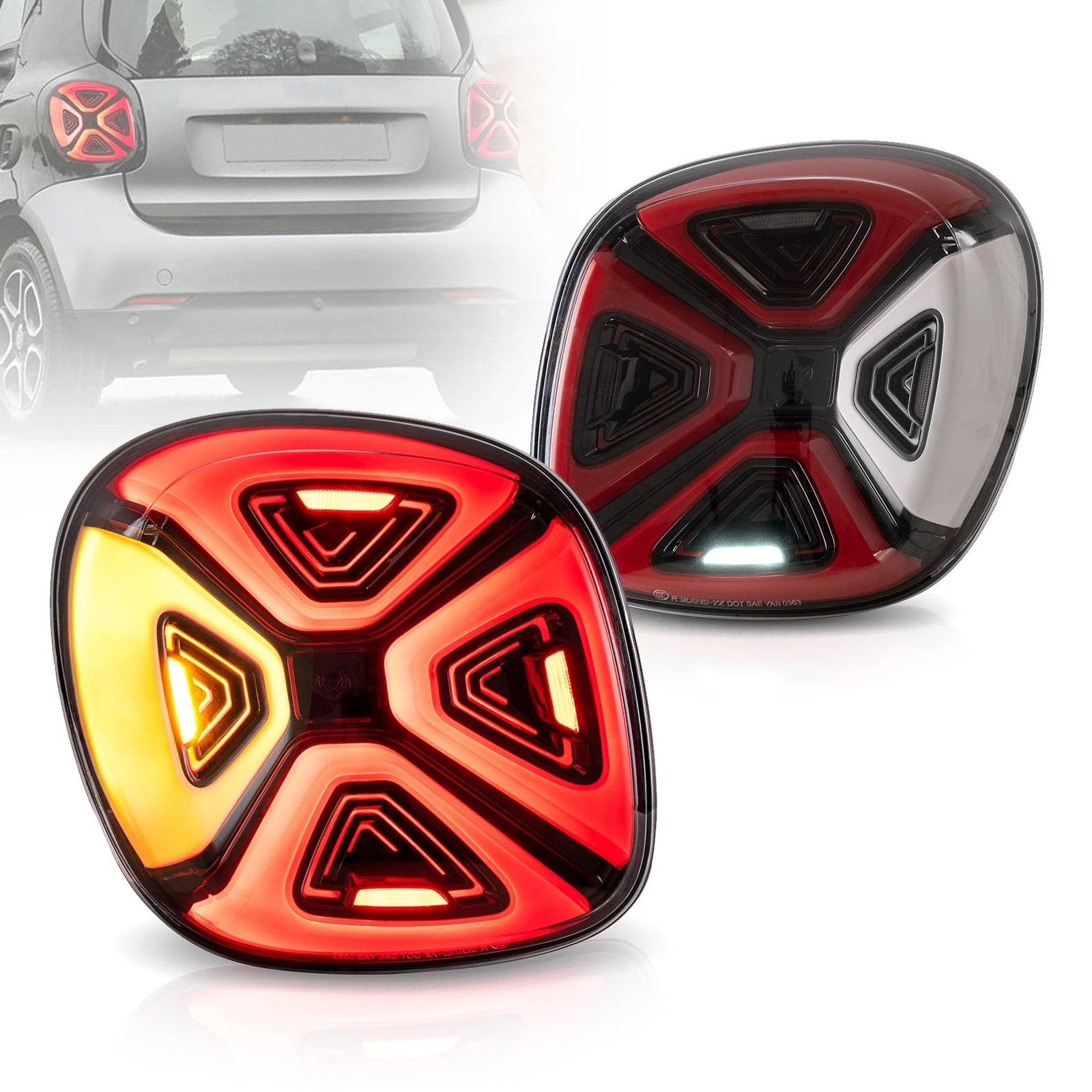 VLAND LED Tail Lights For Mercedes Benz Smart Fortwo / Forfour C453/A453/W453 2015-2020 [E-MARK.] - Image 4