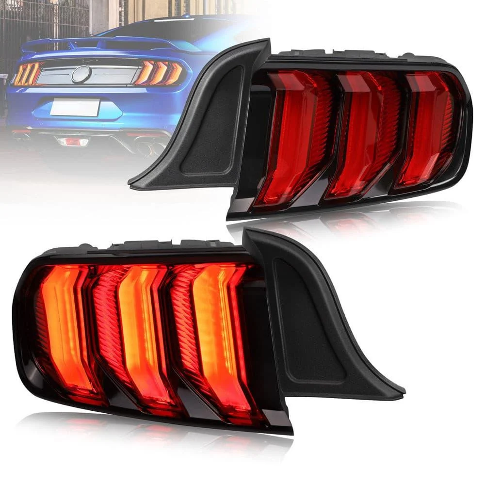 VLAND Full LED Tail Lights For Ford Mustang 2015-2023 with Sequential Turn Signal (5 modes switchable)[E-MARK,DOT.SAE.] - Image 3