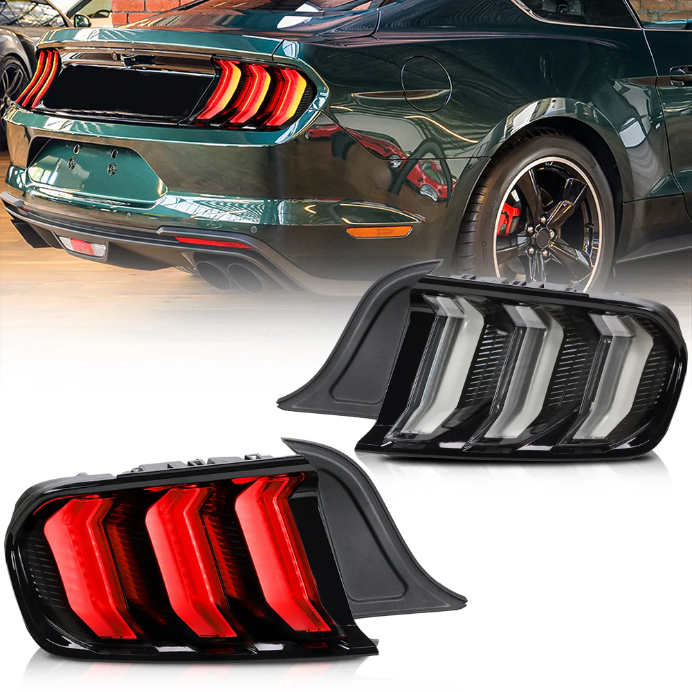 VLAND Full LED Tail Lights For Ford Mustang 2015-2023 with Sequential Turn Signal (5 modes switchable)[E-MARK,DOT.SAE.] - Image 4