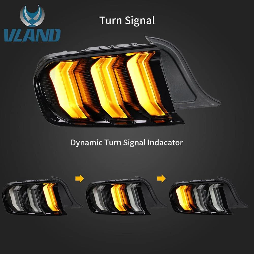 VLAND Full LED Tail Lights For Ford Mustang 2015-2023 with Sequential Turn Signal (5 modes switchable)[E-MARK,DOT.SAE.] - Image 8