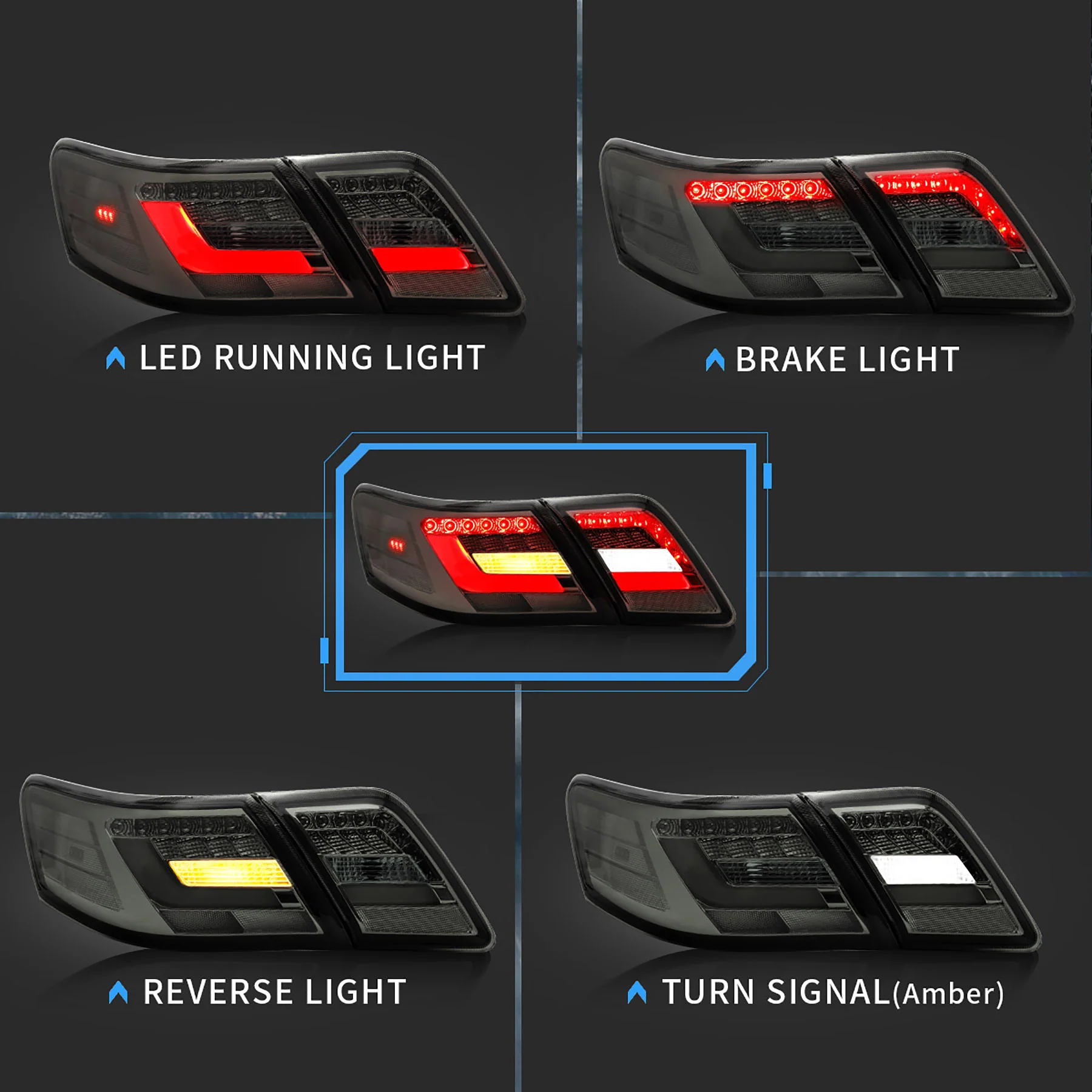VLAND Tail Lights For Toyota Camry 2006-2011 With 3D Light Bar - Image 4
