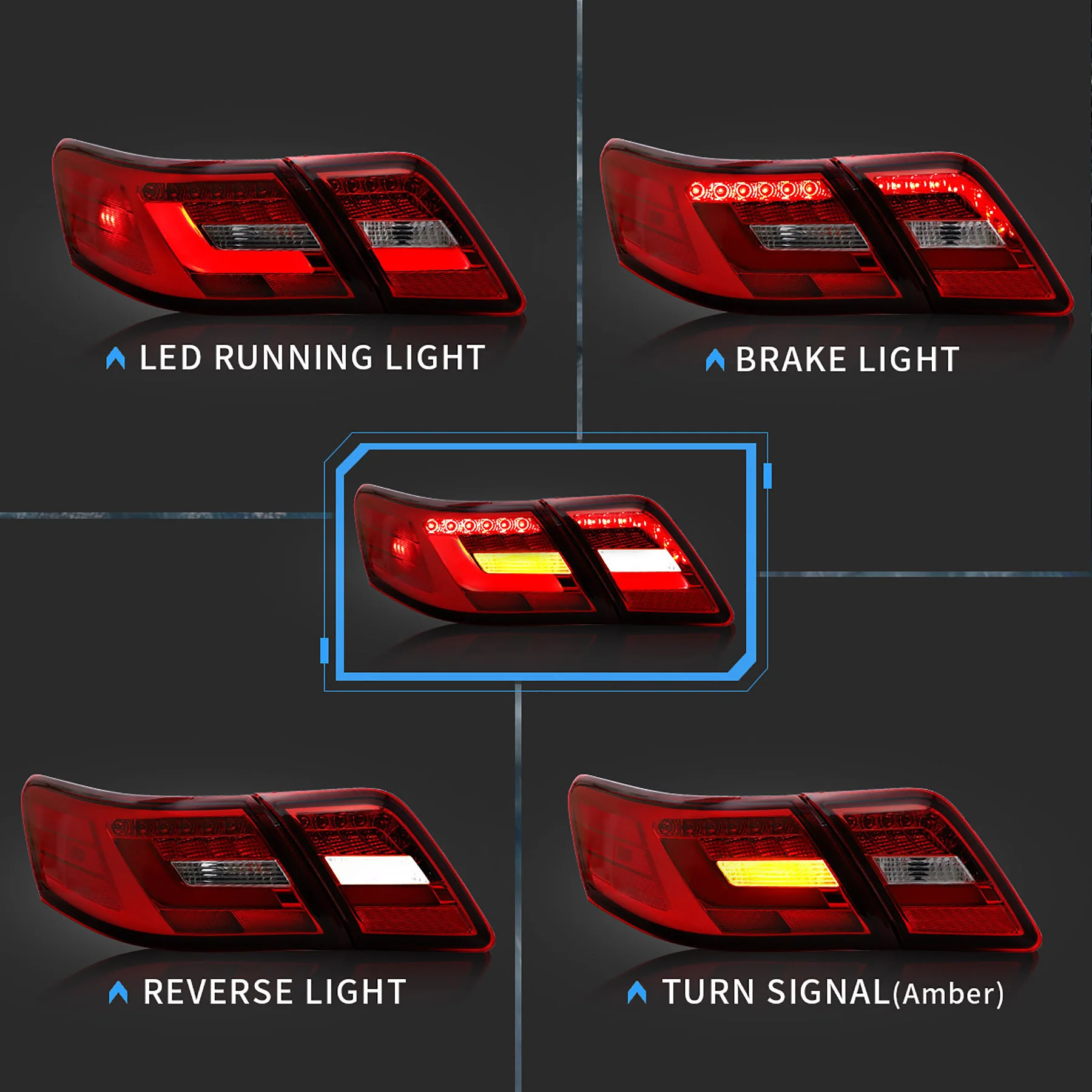 VLAND Tail Lights For Toyota Camry 2006-2011 With 3D Light Bar - Image 5
