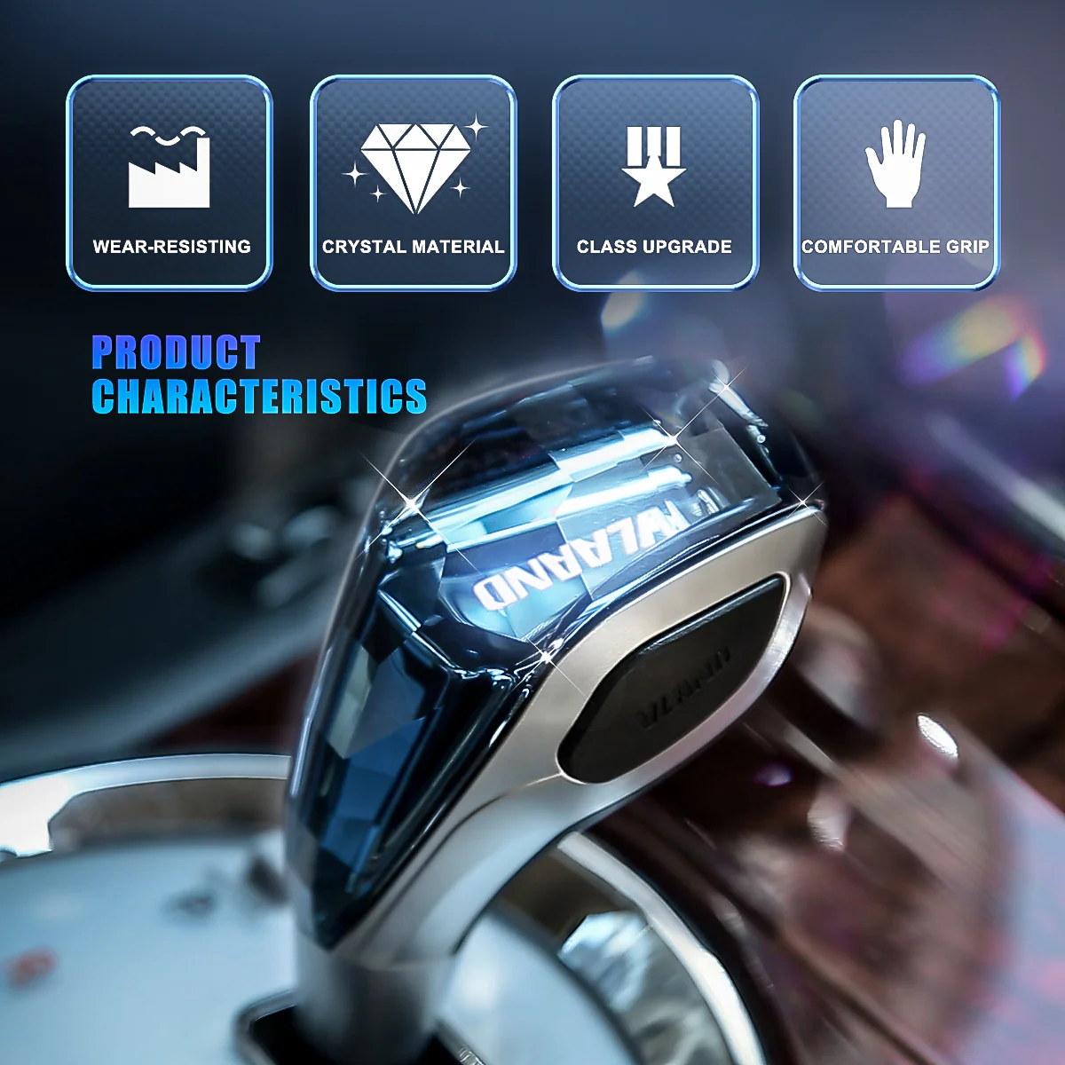 VLAND Universal Crystal Shift Knob Touch Activated LED RGB Lights Fit Most Manual / Automatic Without Lock Button Vehicles Shifter - Image 5