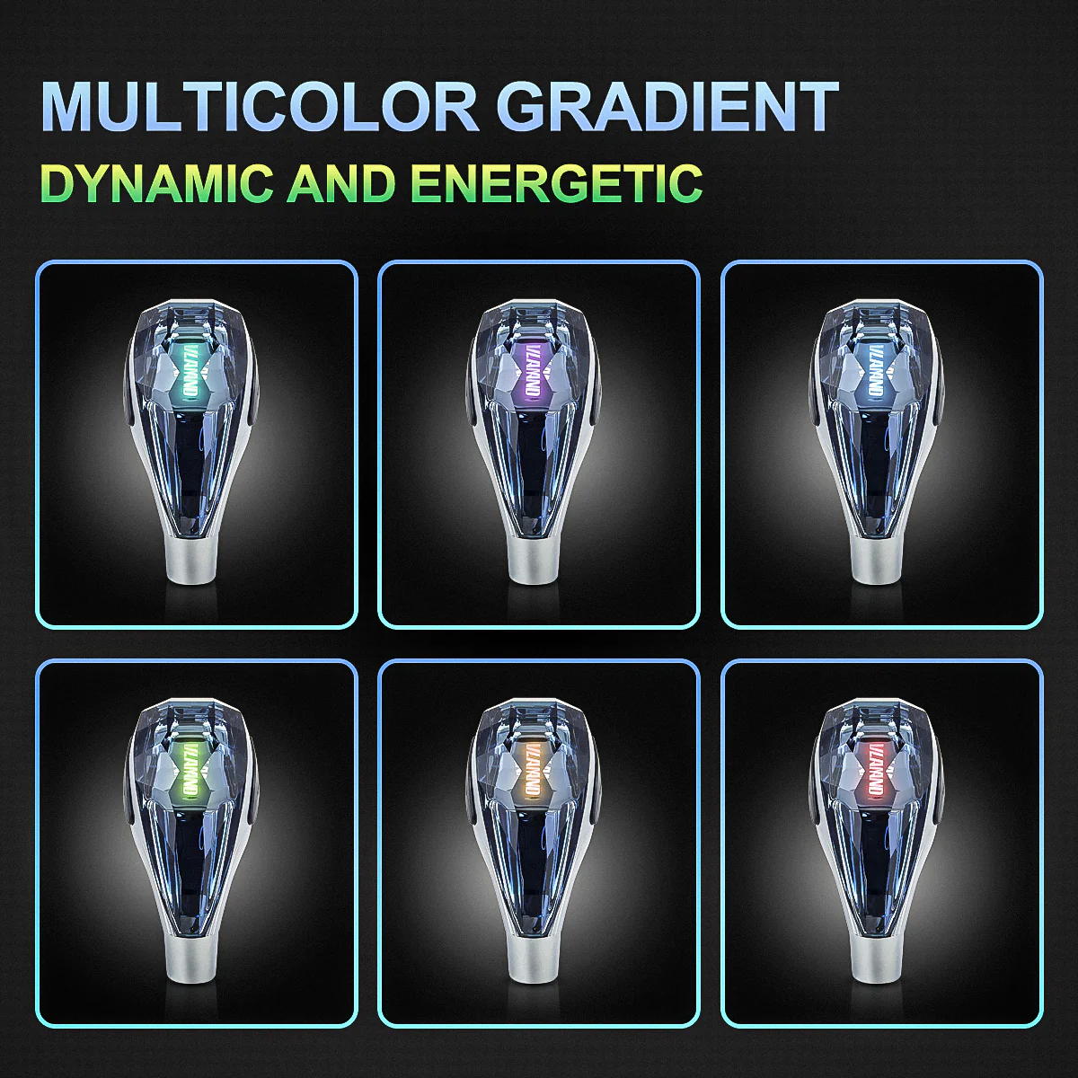 VLAND Universal Crystal Shift Knob Touch Activated LED RGB Lights Fit Most Manual / Automatic Without Lock Button Vehicles Shifter - Image 7