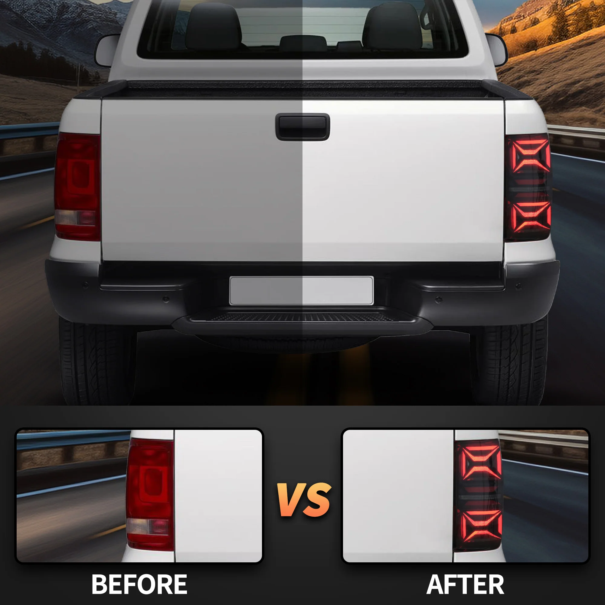 VLAND LED Tail Lights For Volkswagen Amarok 2010-2021 With Sequential Turn Signal [E-MARK.] - Image 7