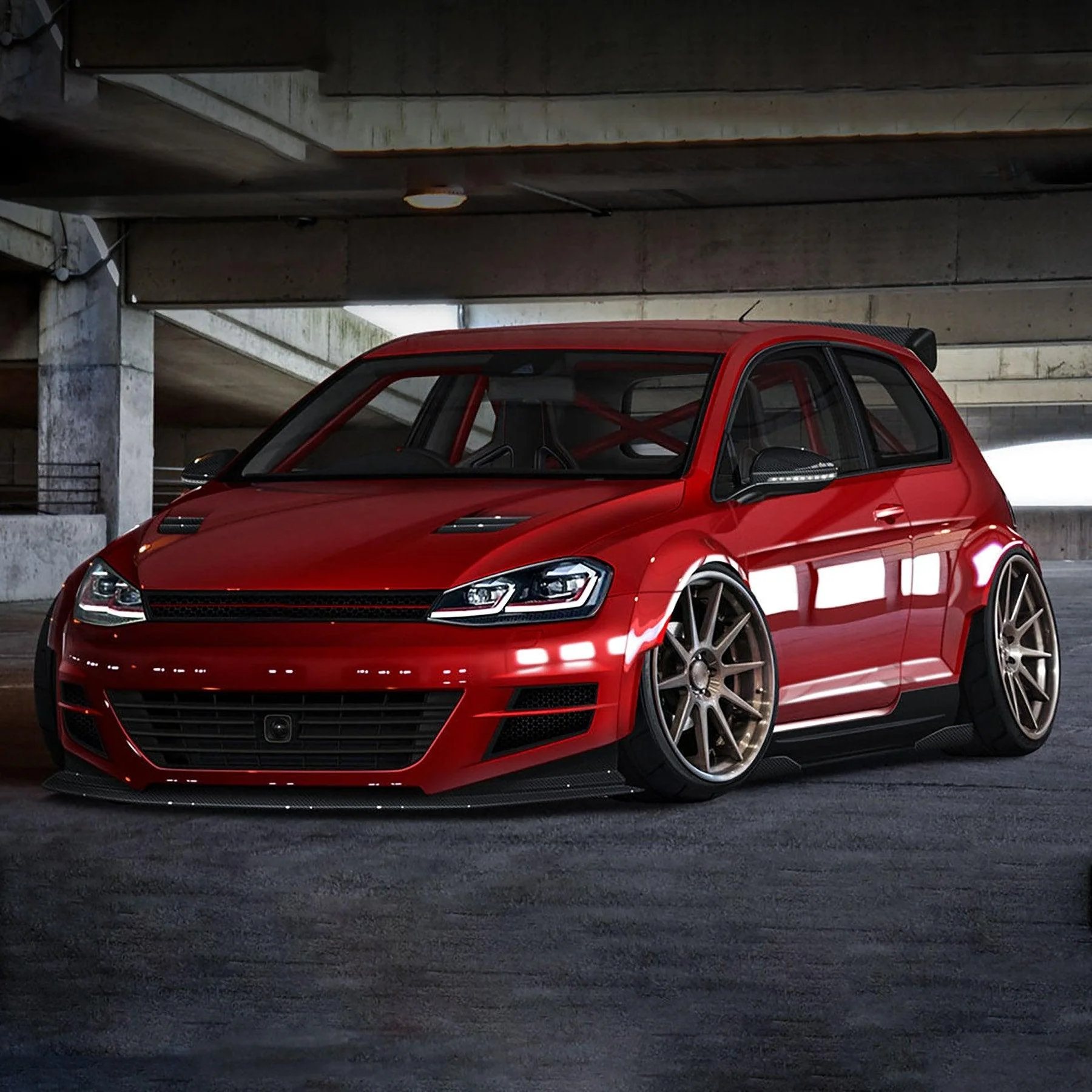 VLAND LED Projector Headlights For Volkswagen Golf 7 MK7 2013-2016 Silver & Red Stripe - Image 7