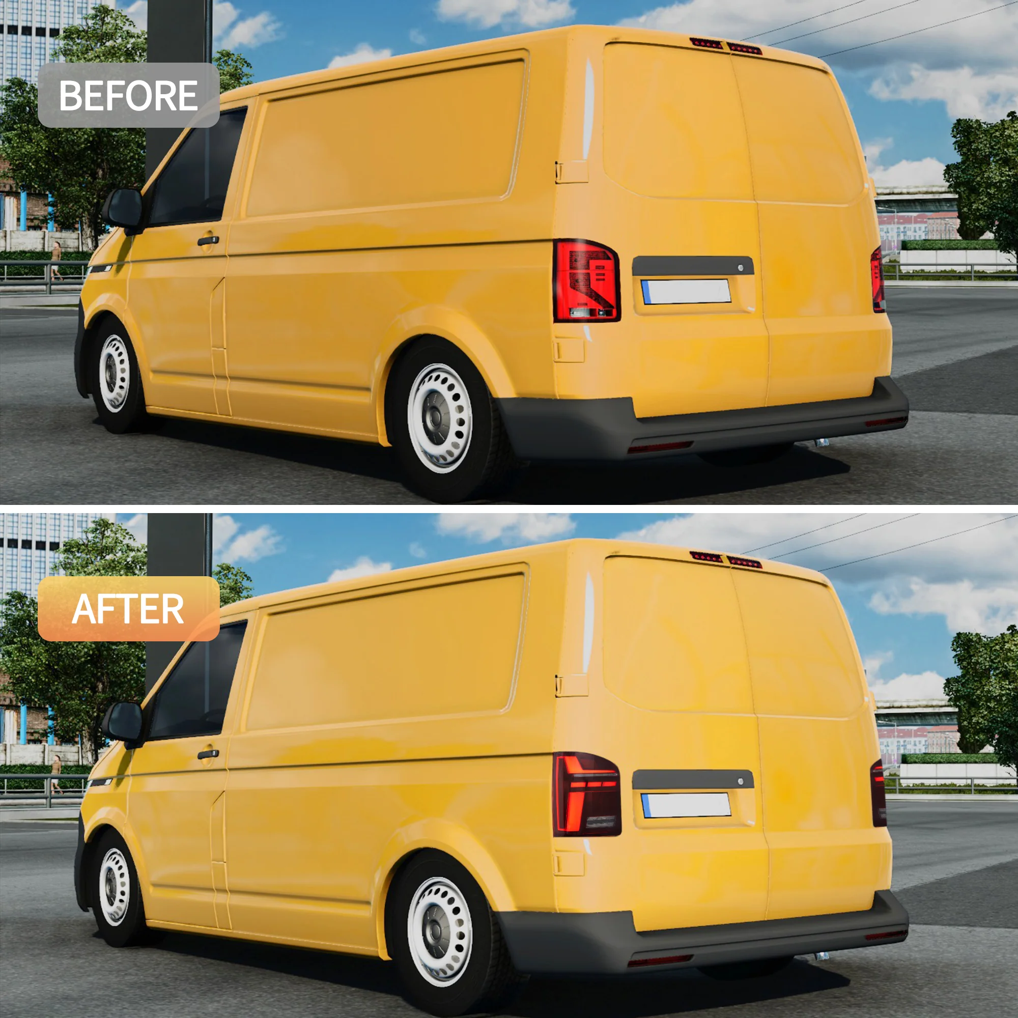 VLAND LED Tail Lights For Volkswagen Transporter T6 Caravelle Multivan 2015-2024 [E-MARK.] - Image 12